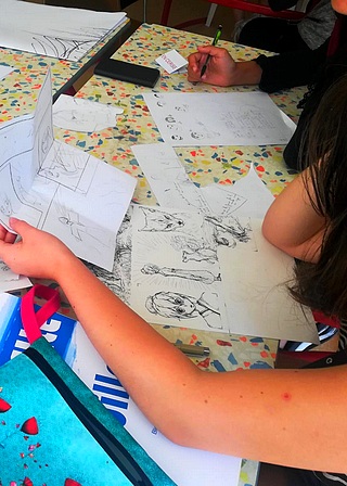 Atelier Manga, Colonie de vacances Ulysséo, Peinture-aquarelle-collage